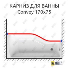 Карниз для ванны 1 MarKa Convey Передний борт 170х75 Усиленный 25 мм MrKARNIZ