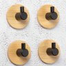 Настенные крючки для ванной и кухни для полотенец дерево черные 3 шт фото 2