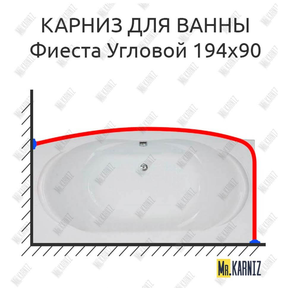 Карниз для ванны Bas Фиеста Угловой 194х90 (Усиленный 25 мм) MrKARNIZ