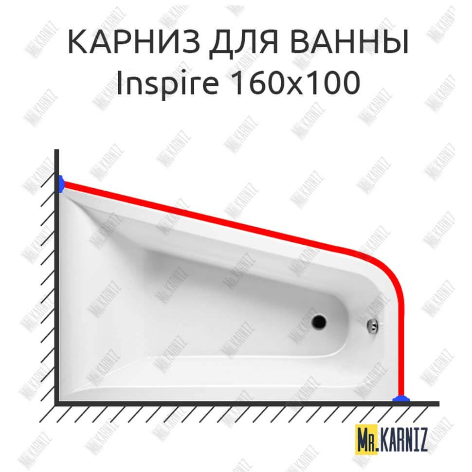 Карниз для ванны Am.Pm Inspire 160х100 (Усиленный 25 мм) MrKARNIZ