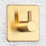 Настенные крючки для ванной и кухни для полотенец Г-образные квадрат золото 1 шт фото 2