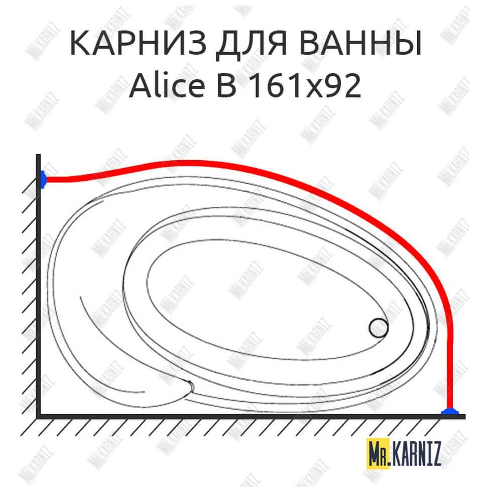 Карниз для ванны Doctor Jet Alice B 161х92 (Усиленный 25 мм) MrKARNIZ
