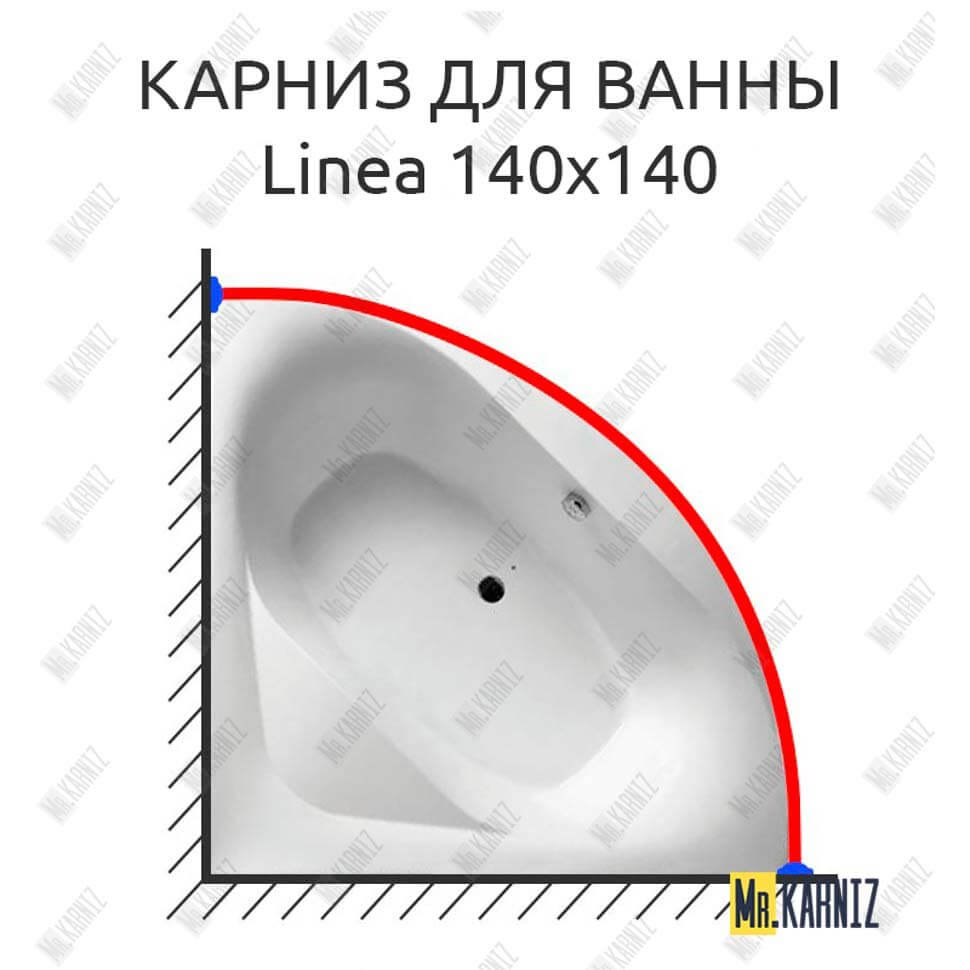 Карниз для ванны Balteco Linea 140х140 (Усиленный 25 мм) MrKARNIZ