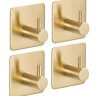 Настенные крючки для ванной и кухни для полотенец Г-образные квадрат золото 4 шт фото 1