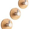 Настенные крючки для ванной и кухни для полотенец дерево хром 3 шт фото 1