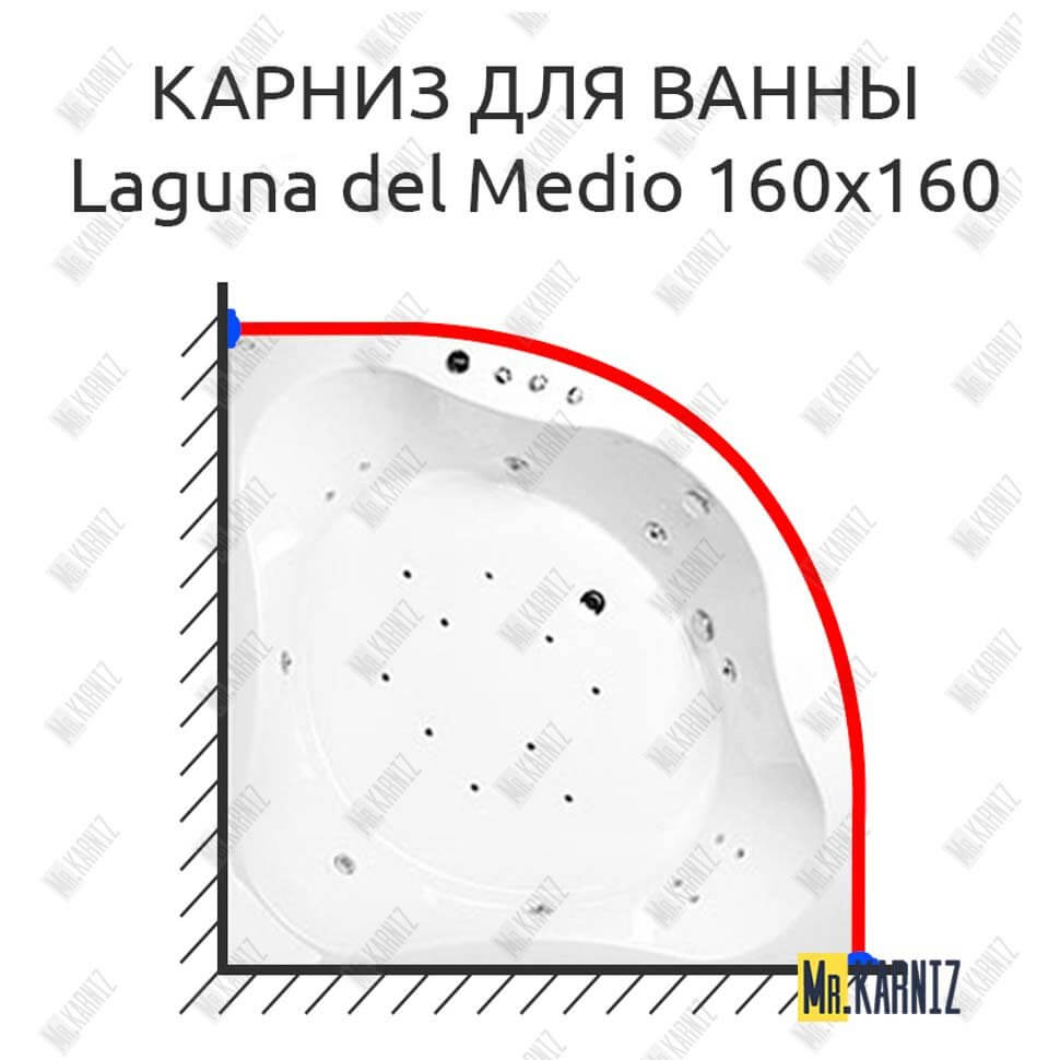 Карниз для ванны Akrilan Laguna del Medio 160х160 (Усиленный 25 мм) MrKARNIZ