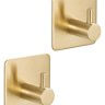Настенные крючки для ванной и кухни для полотенец Г-образные квадрат золото 2 шт фото 1