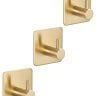 Настенные крючки для ванной и кухни для полотенец Г-образные квадрат золото 3 шт фото 1